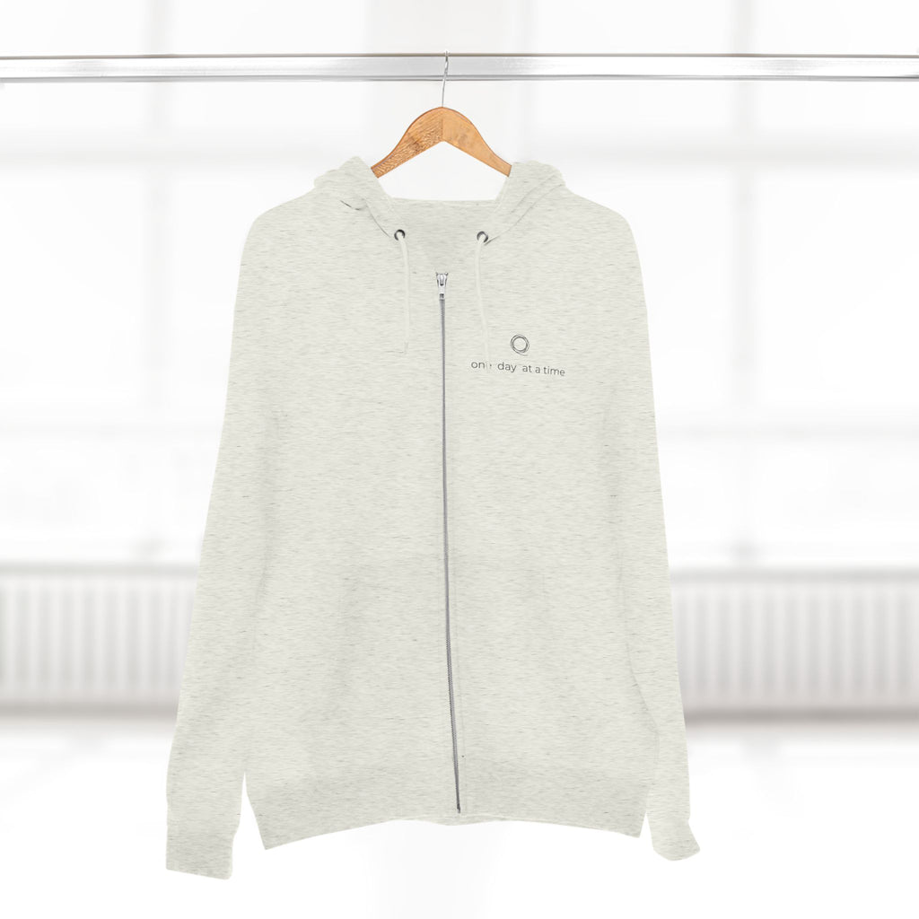 EMBROIDERED COTTON HOODIE (UNISEX) - "One Day At a Time" $64.00