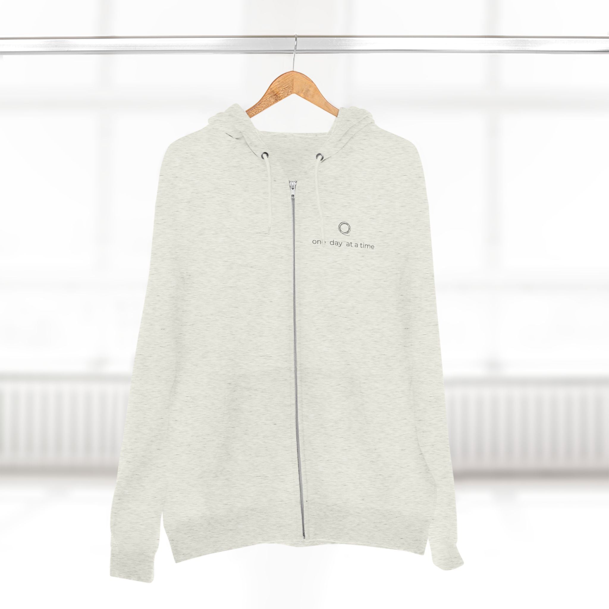 EMBROIDERED COTTON HOODIE (UNISEX) - "One Day At a Time" $64.00