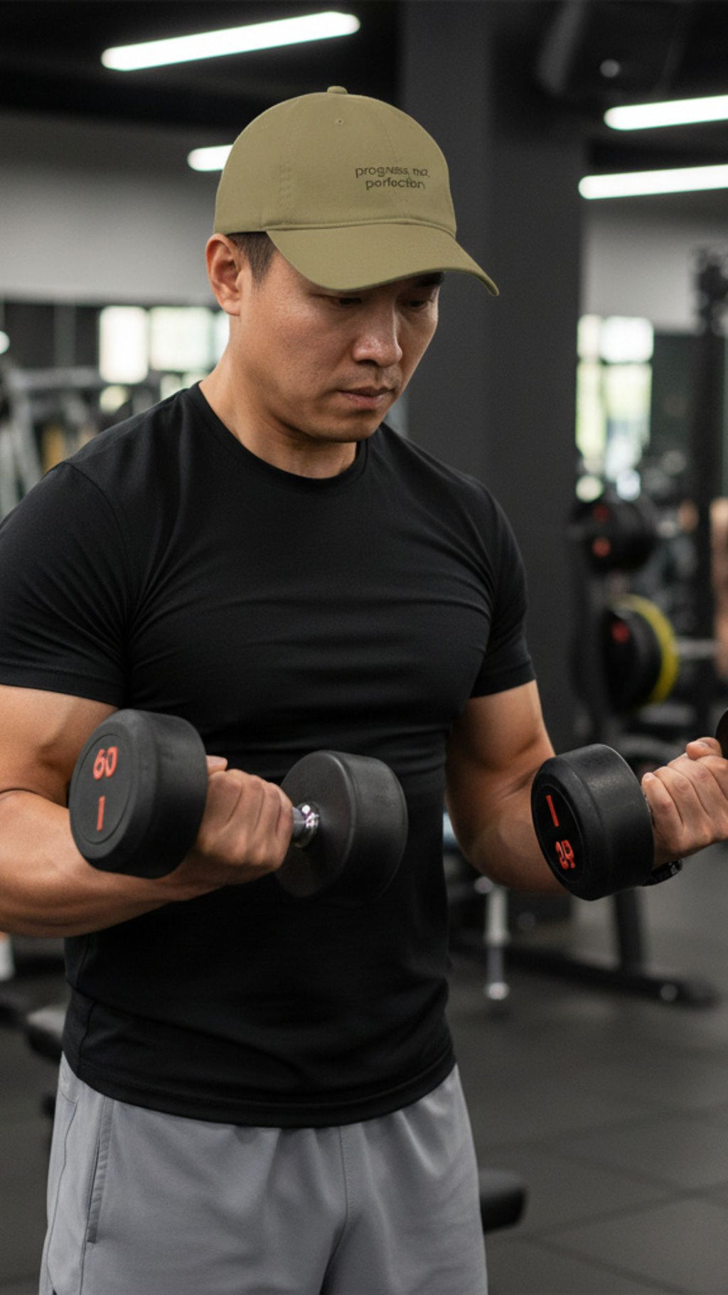EMBROIDERED ORGANIC BASEBALL CAP - "Progress, not perfection"