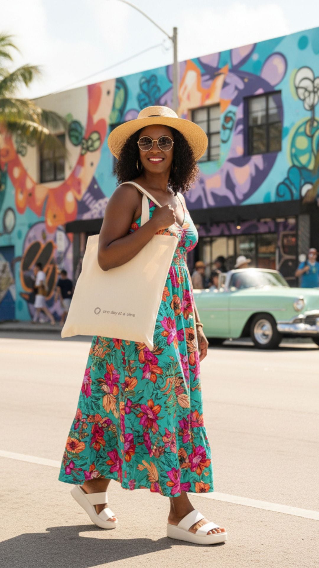 COTTON CANVAS BAG - "One Day At a Time" $30.00